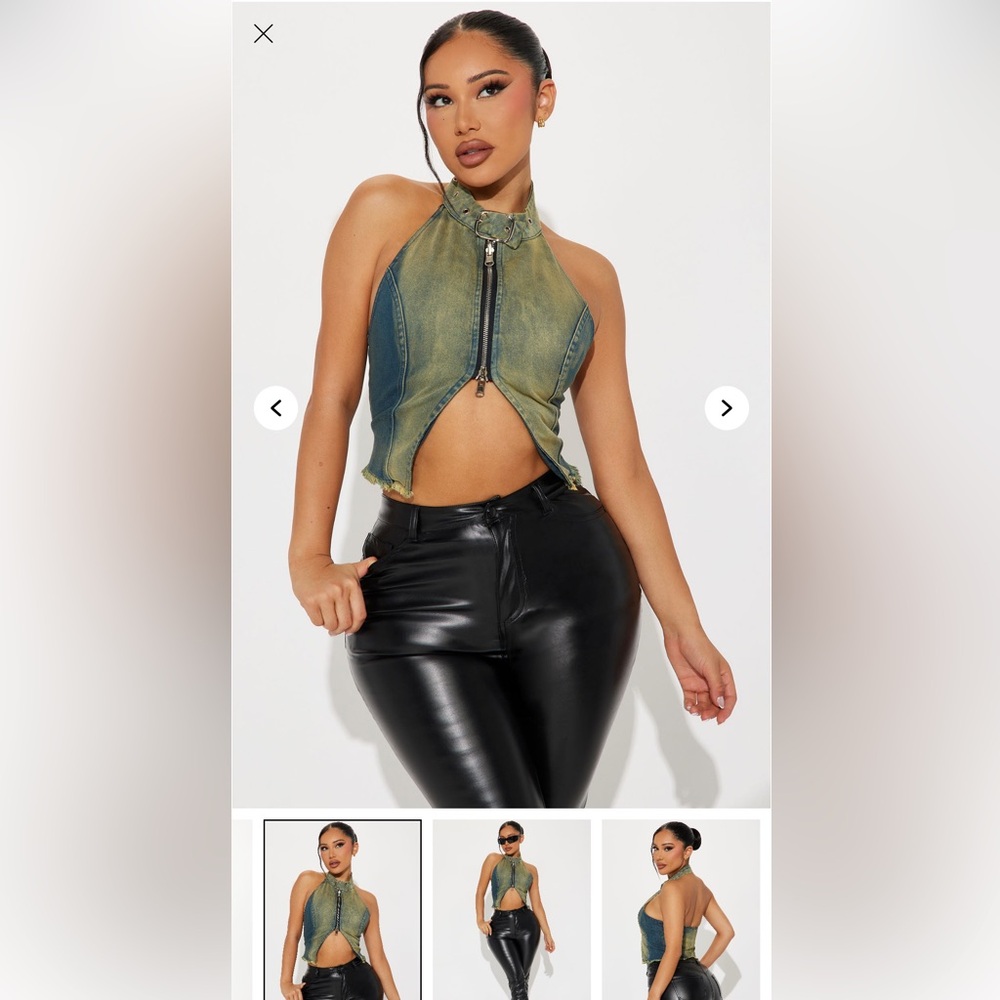Stylish Denim Halter Top